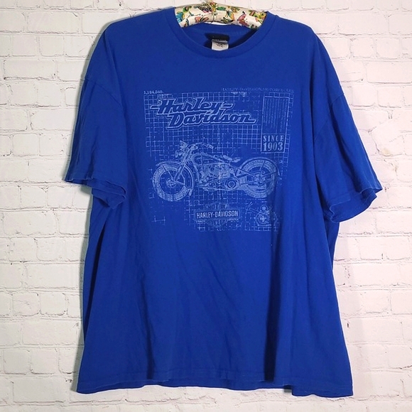 Harley-Davidson Motorcycles Bike Anatomy Graphic Print Tee Tshirt Mens Size 2XL - Picture 3 of 16